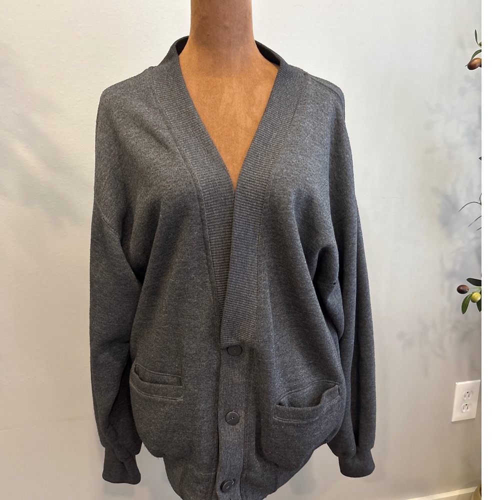 Ash Creek Trading‎ Mens Cardigan Sweater Dark Gray Size M Button Front Pockets